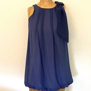 UN DEUX TROIS Girls Party Dress w/ Bubble Hemline Size 12 Blue Sleeveless